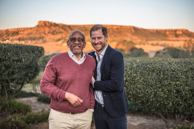 MASERU, LESOTHO - OCTOBER 01: Prince Seeiso of Lesotho and Prince Harry, Duke of Sussex attend a welcome event at Sentebale???s Mamohato Children???s Centre featuring the non-profit???s Let Youth Lead advocates from Botswana, and a celebration of Basatho culture, on October 1, 2024 in Maseru, Lesotho. (Photo by Brian Otieno/Getty Images for Sentebale )