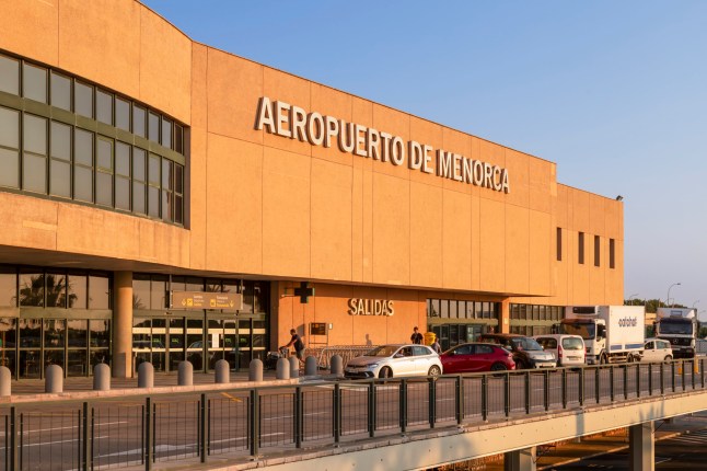 Mah??n, Spain, June 27, 2023; Menorca Airport or Mahon Airport southwest of Ma?? on the Spanish island of Menorca.