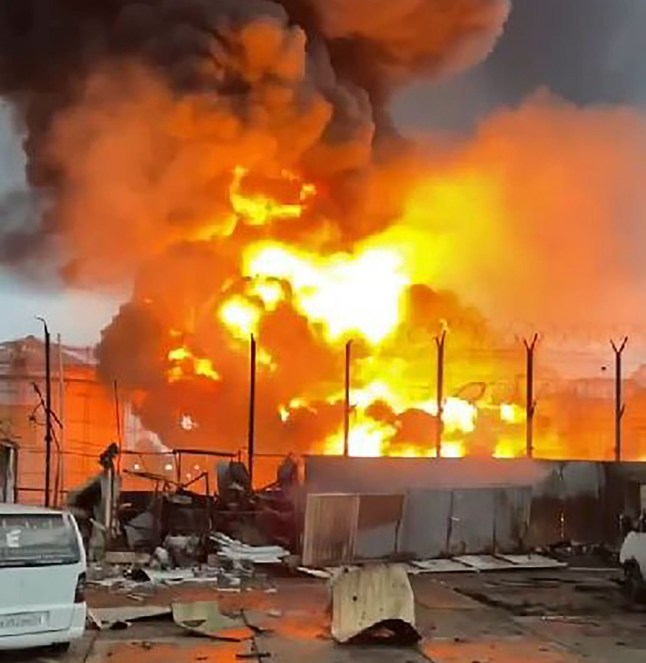 Ukrainian drones hit Rosneft oil depot in Sochi, sparking massive fire and explosions near airport