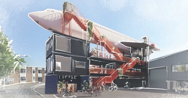 Planning document for the latest Boeing project designed by Johnny Palmer - this time in a bid to create the 'world's coolest office. A man who built the 'world's coolest Airbnb' from Pablo Escobar's plane has become embroiled in a planning row with neighbours - over its noisy parties. Johnny Palmer, 41, created the abandoned Boeing 727 plane once owned by the drugs lord to makes guests 'feel like billionaires.' He has now submitted a fresh application for a second Boeing project - this time in a bid to create the 'world's coolest office. Mr Palmer transported his initial Boeing 727 to Brislington in February 2021. Photo released 04/08/2025