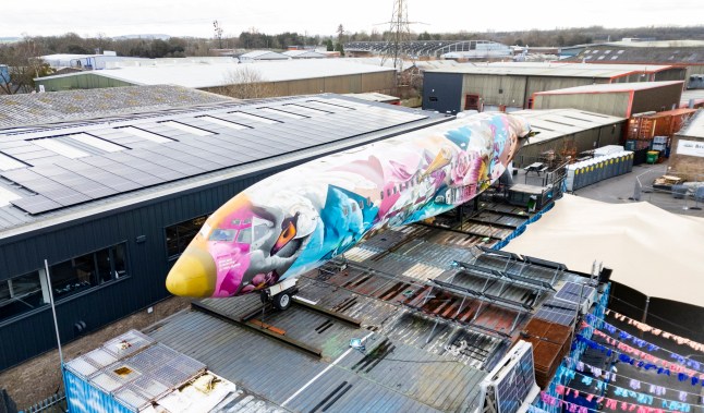 FILE PICTURE - An abandoned Boeing 727 plane once owned by Pablo Escobar transformed into the world's coolest Airbnb. A man who built the 'world's coolest Airbnb' from Pablo Escobar's plane has become embroiled in a planning row with neighbours - over its noisy parties. Johnny Palmer, 41, created the abandoned Boeing 727 plane once owned by the drugs lord to makes guests 'feel like billionaires.' He has now submitted a fresh application for a second Boeing project - this time in a bid to create the 'world's coolest office. Mr Palmer transported his initial Boeing 727 to Brislington in February 2021. Photo released 04/08/2025