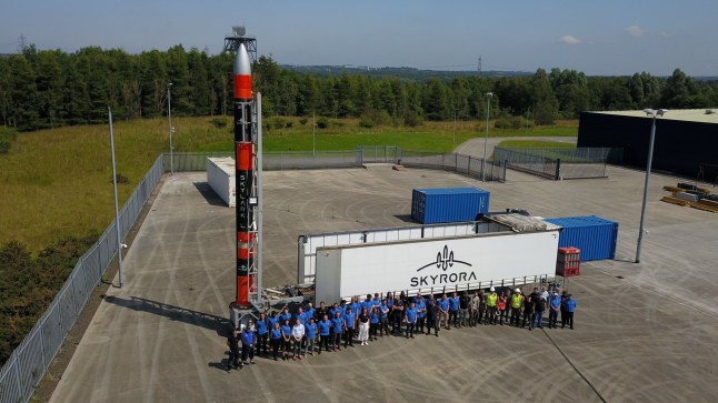 Undated Skyrora handout photo of the Skylark team. The Scottish space company Skyrora, is celebrating a ???huge milestone??? after it was granted a launch operator licence for one of its rockets. However, Skyrora is still searching for a pad to blast off from, with none available this year at least. Issue date: Tuesday August 5, 2025. PA Photo. The company, which has a factory in Cumbernauld, North Lanarkshire, have been granted a launch licence for its suborbital rocket, Skylark. Photo credit should read: Skyrora/PA Wire NOTE TO EDITORS: This handout photo may only be used in for editorial reporting purposes for the contemporaneous illustration of events, things or the people in the image or facts mentioned in the caption. Reuse of the picture may require further permission from the copyright holder.