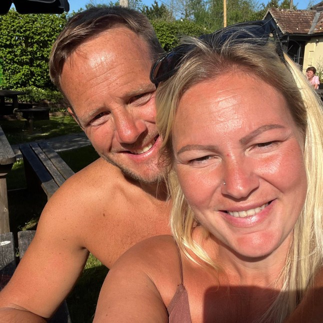 Lee Claydon is pictured here with his wife Amanda Lee Claydon - died at Oasis concert