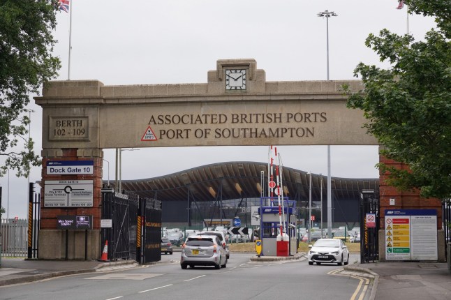 Southampton, England UK 06.24.2025 - Entrance to Port of Southampton, Dock gate 10. Mayflower Cruise Terminal ; Shutterstock ID 2647081133; purchase_order: -; job: -; client: -; other: -