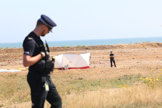 A tent on the beach in Isle of Sheppey.