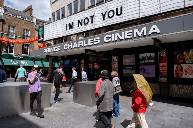 Sign reads I'm Not You outside the Prince Charles Cinema just off Leicester Square on 2nd June 2025 in London, United Kingdom. The Prince Charles Cinema is well known for its budget prices and ecclectic programme of films, but faces uncertainty in its future following a lease dispute with the landlord, although a petition to save the cinema has gained many signatures and it remains a high profile story. (photo by Mike Kemp/In Pictures via Getty Images)