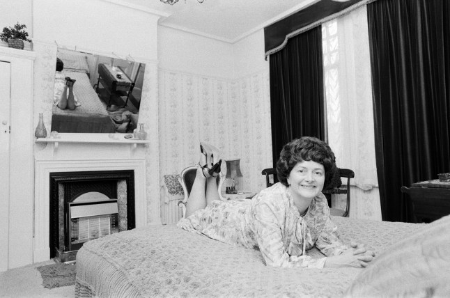 Cynthia Payne, the brothel 'madame' who was exposed, together with high profile personnel, over lunch-time assignations at her home in Streatham, London. August 1980. (Photo by Sunday People/Sunday People/Mirrorpix via Getty Images)