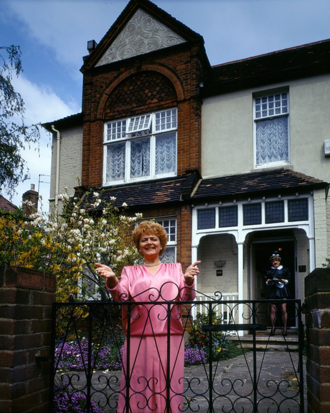Mandatory Credit: Photo by John Londei/Shutterstock (1171067aa) Cynthia Payne outside her home, 32, Ambleside Avenue, Streatham Various Personalities