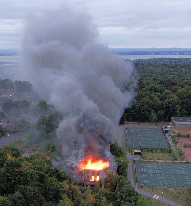 PERMISSION GRANTED VIA INSTAGRAM. METRO UK COLTMAN VISUALS Woolton hall on fire