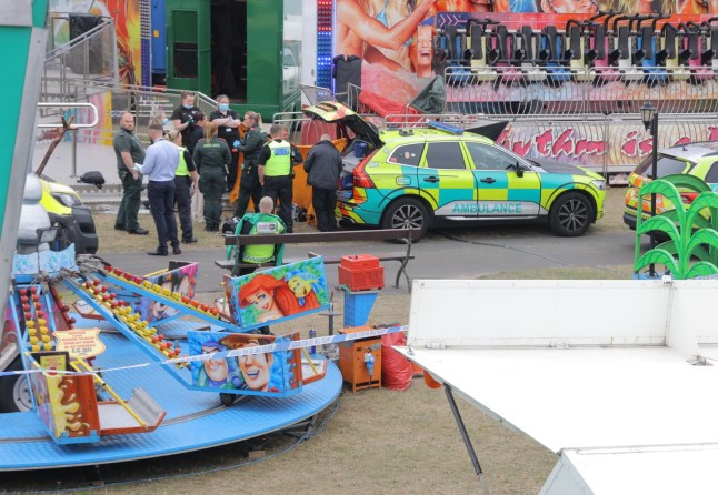 Dated: 23/08/2025 Police and emergency services at the scene of a serious incident at the Spanish City Summer Funfair in Whitley Bay, North Tyneside this afternoon, leaving a man fighting for his life in hospital. The incident is believed to have happened on the Experience ride. See story North News