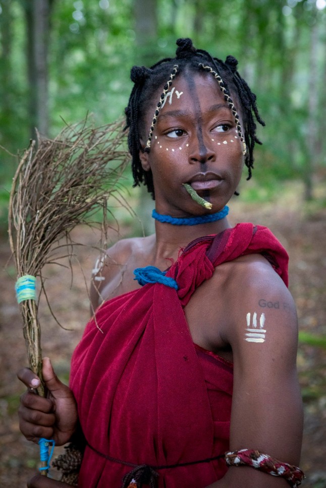 King Atehehe, his queen Nandi and handmaiden Asnat who have set up camp in woods in Jedburgh, Roxburghshire, where they have founded the ???kingdom of Kubala???. Meet the King of a tribal community living in Scottish woodlands - who claims to be a descendent of the Messiah. The Kingdom of Kubala claim they have settled in a forest in Jedburgh, with the intention of reclaiming land that was stolen from their ancestors in the Highlands 400 years ago. King Atehene, 36, who was previously an opera singer under the name Kofi Offeh, leads the group, which consists of his wife, Queen Nandi, and their handmaiden Asnat. They claim they are a lost tribe of Hebrews, with their King descended from David the Messiah, and say their ancestors were cast out when Elizabeth I deported native black Jacobites. Photo released 19/08/2025