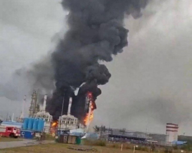 Ukraine in heavy overnight drone attacks sparked fires at key energy facilities in major Ust-Luga port in Leningrad region on the Baltic Sea.