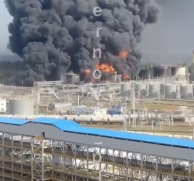 Ukraine in heavy overnight drone attacks sparked fires at key energy facilities in major Ust-Luga port in Leningrad region on the Baltic Sea.