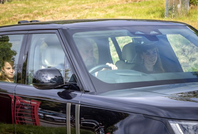 The Prince and Princess of Wales, known as the Duke and Duchess of Rothesay when in Scotland, with Princess Charlotte attend a service at Crathie Kirk, near Balmoral. Picture date: Sunday August 24, 2025. PA Photo. Photo credit should read: Paul Campbell/PA Wire