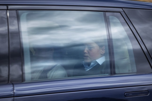 Princess Charlotte and Prince George leave after attending a service at Crathie Kirk, near Balmoral. Picture date: Sunday August 24, 2025. PA Photo. Photo credit should read: Paul Campbell/PA Wire