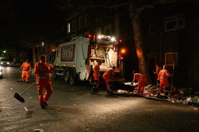 2025-08-25: As Notting Hill Carnival draws to a close, workers at Suez UK begin the overnight task of cleaning the streets of debris.