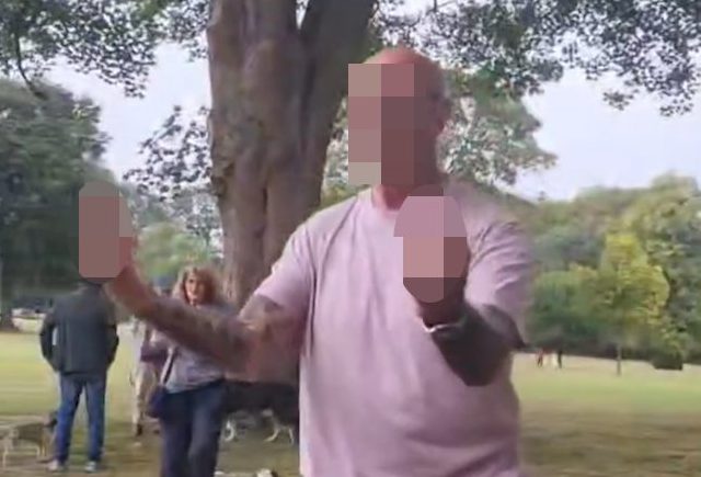 Grabs: Dog walkers being racist towards a British nurse at a park in Halifax