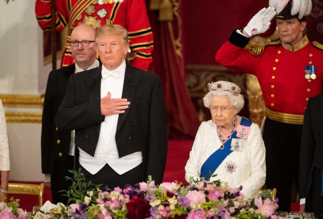 File photo dated 3/6/2019 of US President Donald Trump and Queen Elizabeth II during the State Banquet at Buckingham Palace, London, on day one of President Trump's three day state visit to the UK. Trump has been elected the 47th president of the United States. Issue date: Wednesday November 6, 2024. PA Photo. See PA story ELECTION USKing. Photo credit should read: Dominic Lipinski/PA Wire