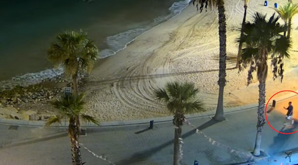 MOL CAPTION The final moments of a British father-of-four who plunged to his death after falling from a Benidorm cliff were captured on CCTV.