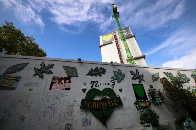 epa12342431 Grenfell Tower in London, Britain, 01 September 2025. The Grenfell Tower demolishment is set to begin in September 2025, the UK government has announced. The demolition process is expected to take over two years. The plans have drawn mixed reactions from the local community, bereaved families, and survivors. Seventy-two people died when fire spread through the tower in 2017. EPA/ANDY RAIN