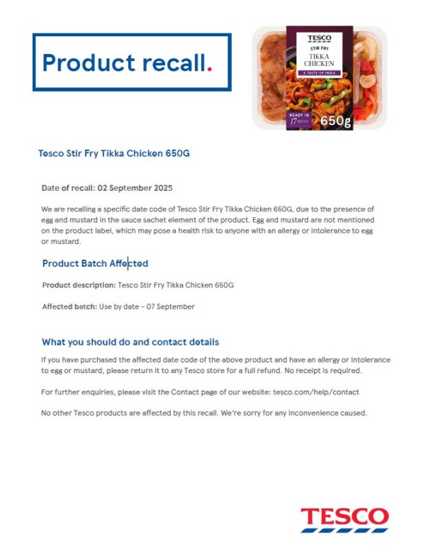 Tesco Stir Fry Tikka Chicken