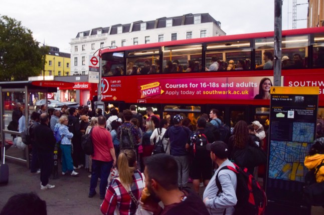 Crowds pack the buses in King's Cross following the closure of the London Underground as members of RMT (National Union of Rail, Maritime and Transport Workers) go on strike over pay and working conditions. Where: London, United Kingdom When: 07 Sep 2025 Credit: Vuk Valcic/ZUMA Press/Cover Images **All usages and enquiries, please contact info@cover-images.com - +44 (0)20 3397 3000ONLY AVAILABLE FOR PUBLICATION IN THE UK**