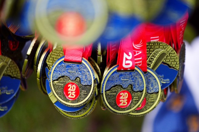 File photo dated 07/09/25 of Race medals ahead of the AJ Bell Great North Run 2025. Organisers of the Great North Run have said “Wear sorry!†after mistakenly featuring a map of Sunderland on thousands of finishers’ T-shirts and medals instead of the city’s great rivals on Tyneside. More than 60,000 runners took part in the 13.1 mile route from Newcastle to South Shields on Sunday, cheered on by up to 200,000 supporters. Issue date: Monday September 8, 2025. PA Photo. Photo credit should read: Owen Humphreys/PA Wire