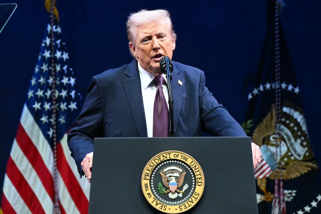 US President Donald Trump speaks during a meeting on religious liberty in education at the Museum of the Bible in Washington, DC, on September 8, 2025. (Photo by SAUL LOEB / AFP) (Photo by SAUL LOEB/AFP via Getty Images)