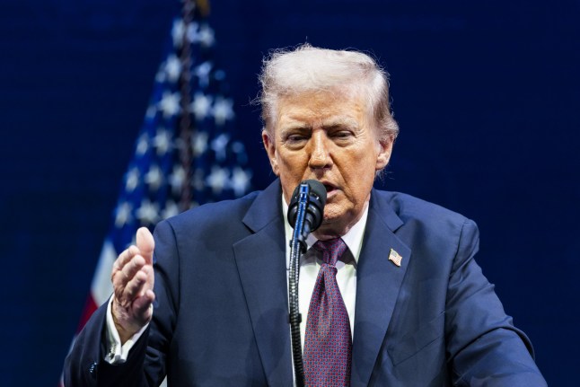 Mandatory Credit: Photo by Jim Lo Scalzo/UPI/Shutterstock (15476989ab) President Donald Trump speaks at the religious liberty commission at the Museum of the Bible in Washington, DC on Monday, September 8, 2025. Trump spoke about religion in schools, limiting transgender surgeries, and his administration's attempt to what he termed the woke agenda. President Trump Speaks at DC's Museum of the Bible, Washington, District of Columbia, United States - 08 Sep 2025