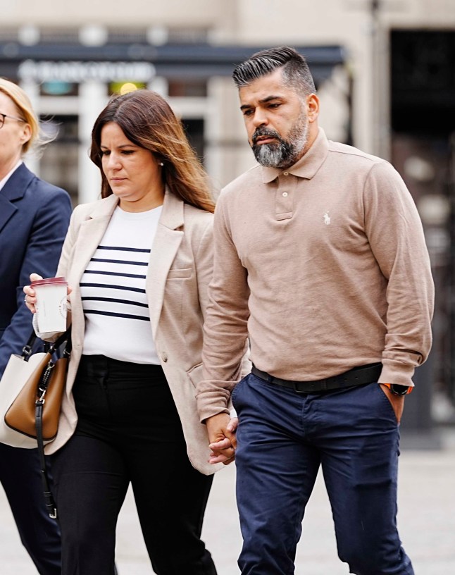 Alice da Silva Aguiar's parents Sergio and Alex arrive at Liverpool Town Hall for the Southport Inquiry. Alice da Silva Aguiar, aged nine, Bebe King, aged six, and Elsie Dot Stancombe, aged seven, were killed by Axel Rudakubana when he targeted a Taylor Swift-themed dance class on July 29 last year in Southport. Picture date: Monday September 15, 2025. PA Photo. Photo credit should read: Peter Byrne/PA Wire